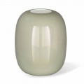 Handcrafted White or Grey Glossy Glass Vase Made in Italy - Malindi