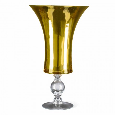 Artisan Vase in White Blown Glass or 24k Gold Made in Italy - Canberra Viadurini