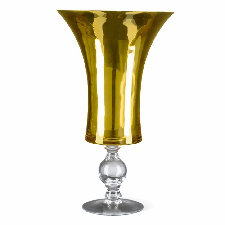 Artisan Vase in White Blown Glass or 24k Gold Made in Italy - Canberra Viadurini