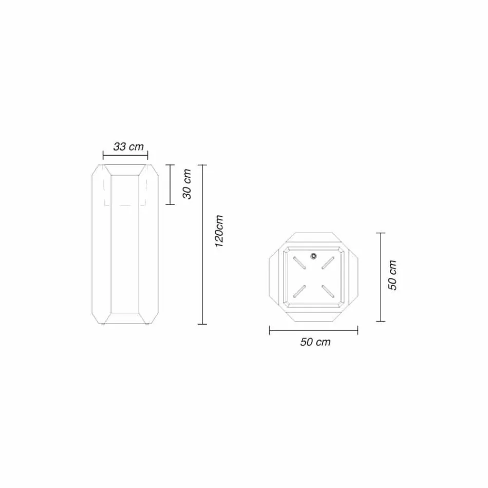 White Indoor or Outdoor Vase in Plastic of 3 Sizes - Gem by Myyour Viadurini