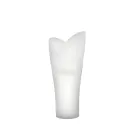 Luminous Outdoor Vase in White Polyethylene Made in Italy - Galileo Viadurini