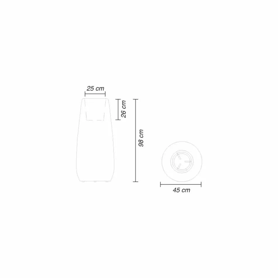 Indoor or Outdoor Vase, Plastic Planter 3 Dimensions - Pandora by Myyour Viadurini