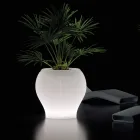 Luminous Garden Vase in White Polyethylene Made in Italy - Loto Viadurini