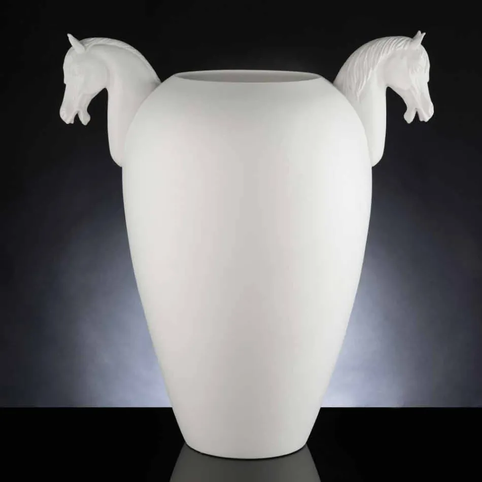 Indoor Vase in White Ceramic or 24k Gold Handmade in Italy - Jacky Viadurini