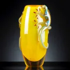 Indoor Stained Glass Vase with Geckos Handmade in Italy - Geco Viadurini