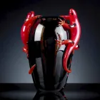 Indoor Stained Glass Vase with Geckos Handmade in Italy - Geco Viadurini