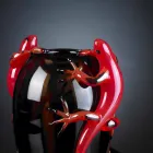 Indoor Stained Glass Vase with Geckos Handmade in Italy - Geco Viadurini