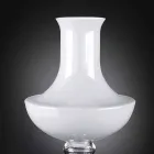 Modern Indoor Vase in White and Transparent Glass Made in Italy - Portos Viadurini
