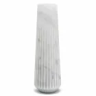 Modern White Carrara Marble Decorative Vase Made in Italy - Cairo Viadurini