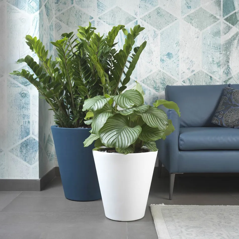 Round Colored Polyethylene Decorative Vase Made in Italy - Mengo Viadurini