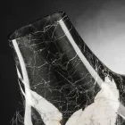 Elegant Indoor Vase in White and Black Marble Made in Italy - Original Viadurini