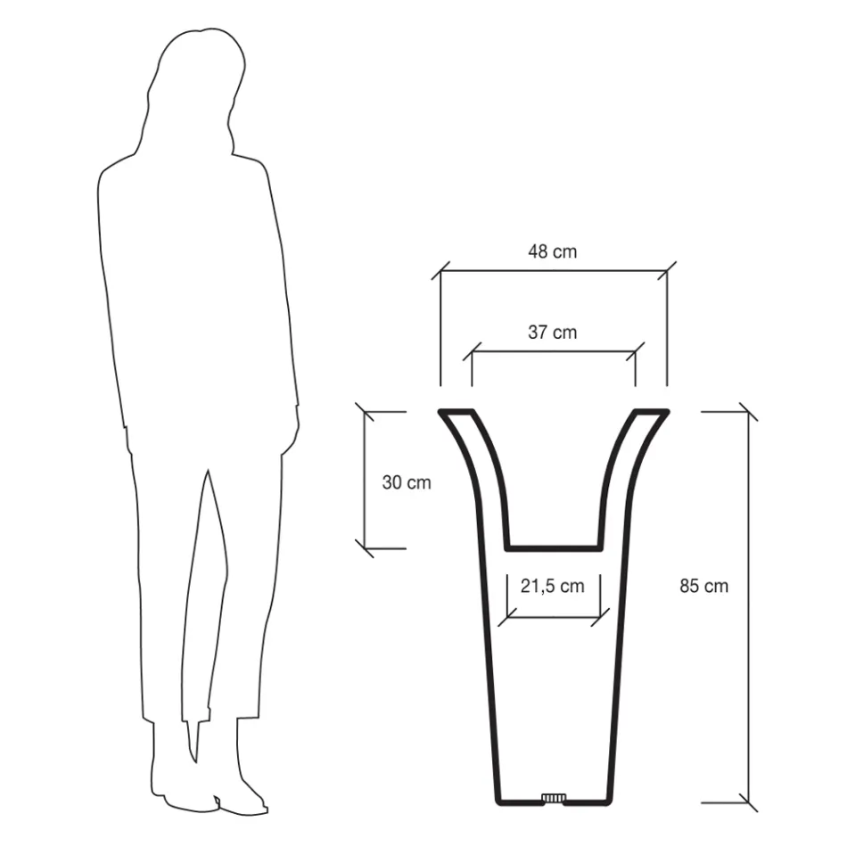 Round Garden Planter in Polyethylene Made in Italy - Tremont Viadurini