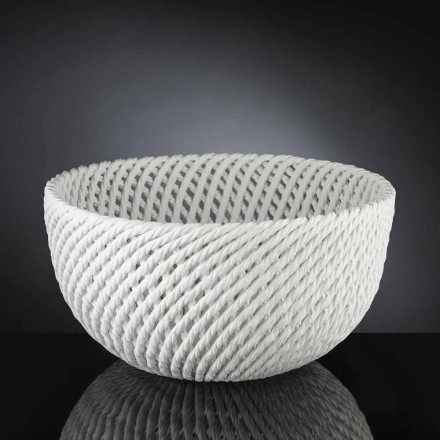 Handmade Ceramic Vase with Woven Weft Made in Italy - Napoleon Viadurini