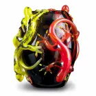 Colored Glass Vase with Geckos Handcrafted in Italy - Geco Viadurini