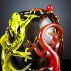 Colored Glass Vase with Geckos Handcrafted in Italy - Geco Viadurini