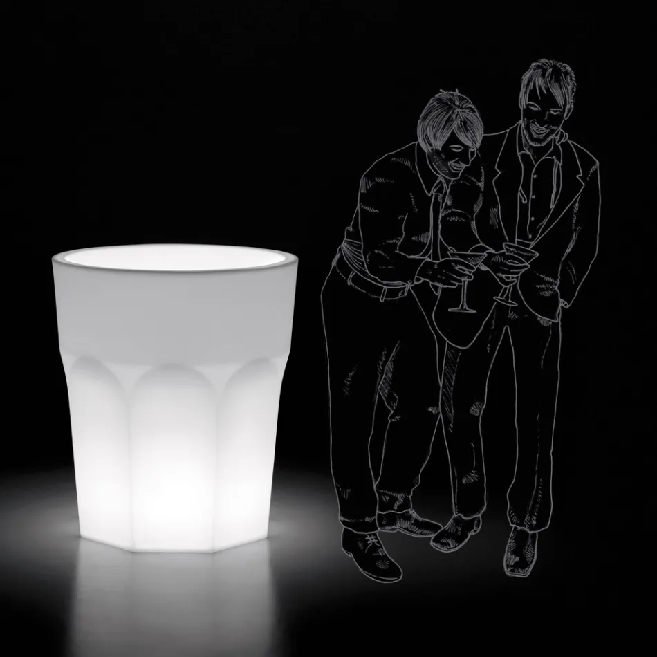 Decorative Luminous Vase in Polyethylene with LED Light Made in Italy - Pucca Viadurini