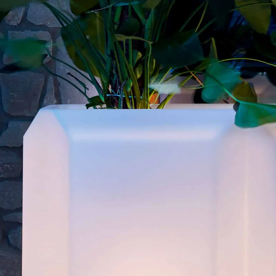 Luminous Vase in Plastic for Outdoor or Indoor, 3 Dimensions - Gem by Myyour Viadurini