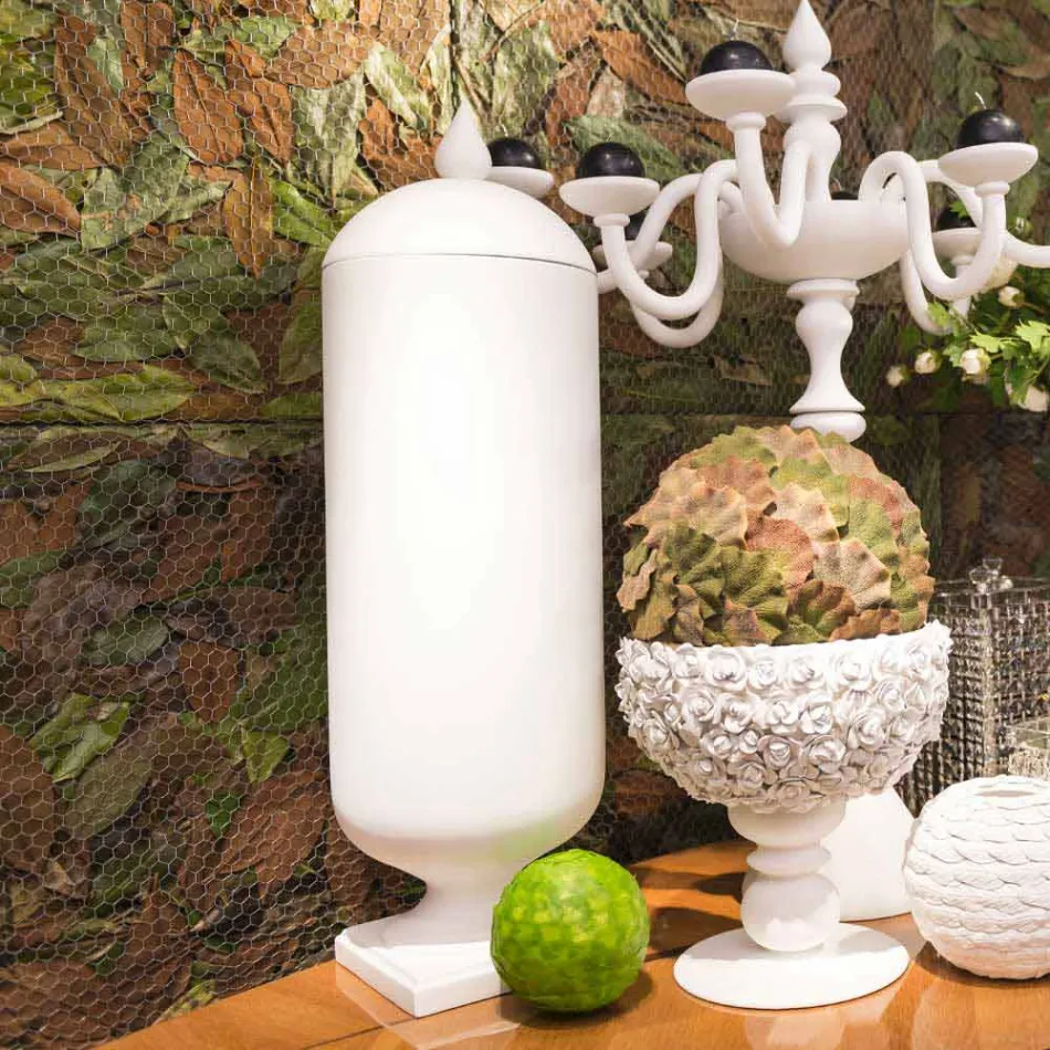 Modern Handmade White Ceramic Vase Made in Italy - Chantal Viadurini