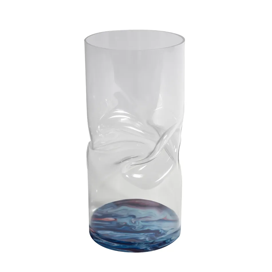 Modern Twisted Acrylic Crystal Vase Various Finishes - Cigarette Viadurini