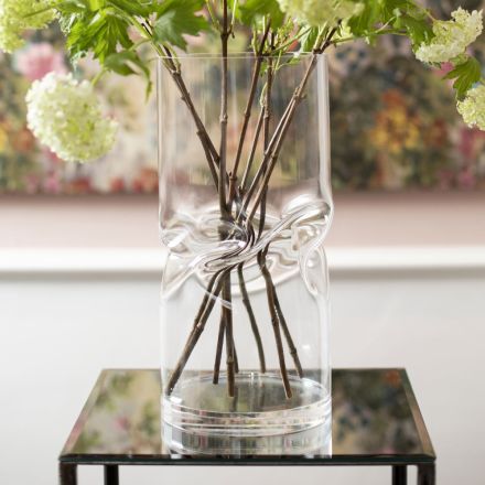Modern Twisted Acrylic Crystal Vase Various Finishes - Cigarette Viadurini