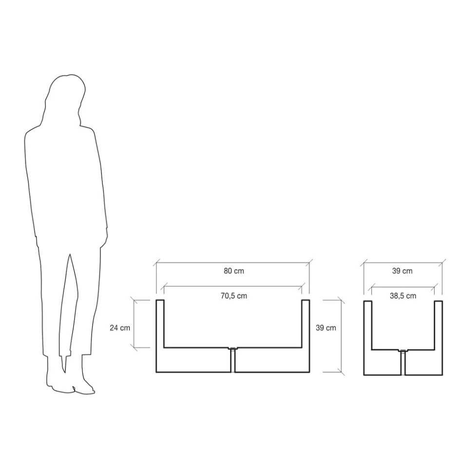 Pot or Colored Divider for Outdoor 3 Dimensions Made in Italy - Plants Viadurini