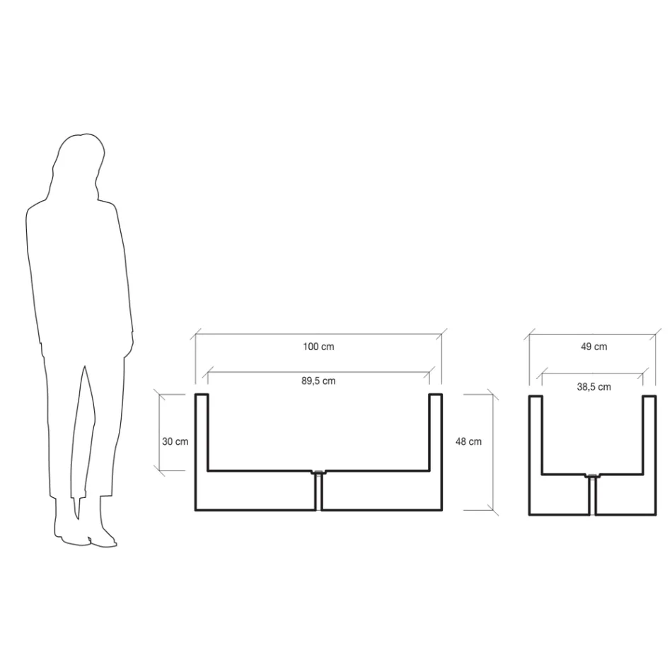 Pot or Colored Divider for Outdoor 3 Dimensions Made in Italy - Plants Viadurini