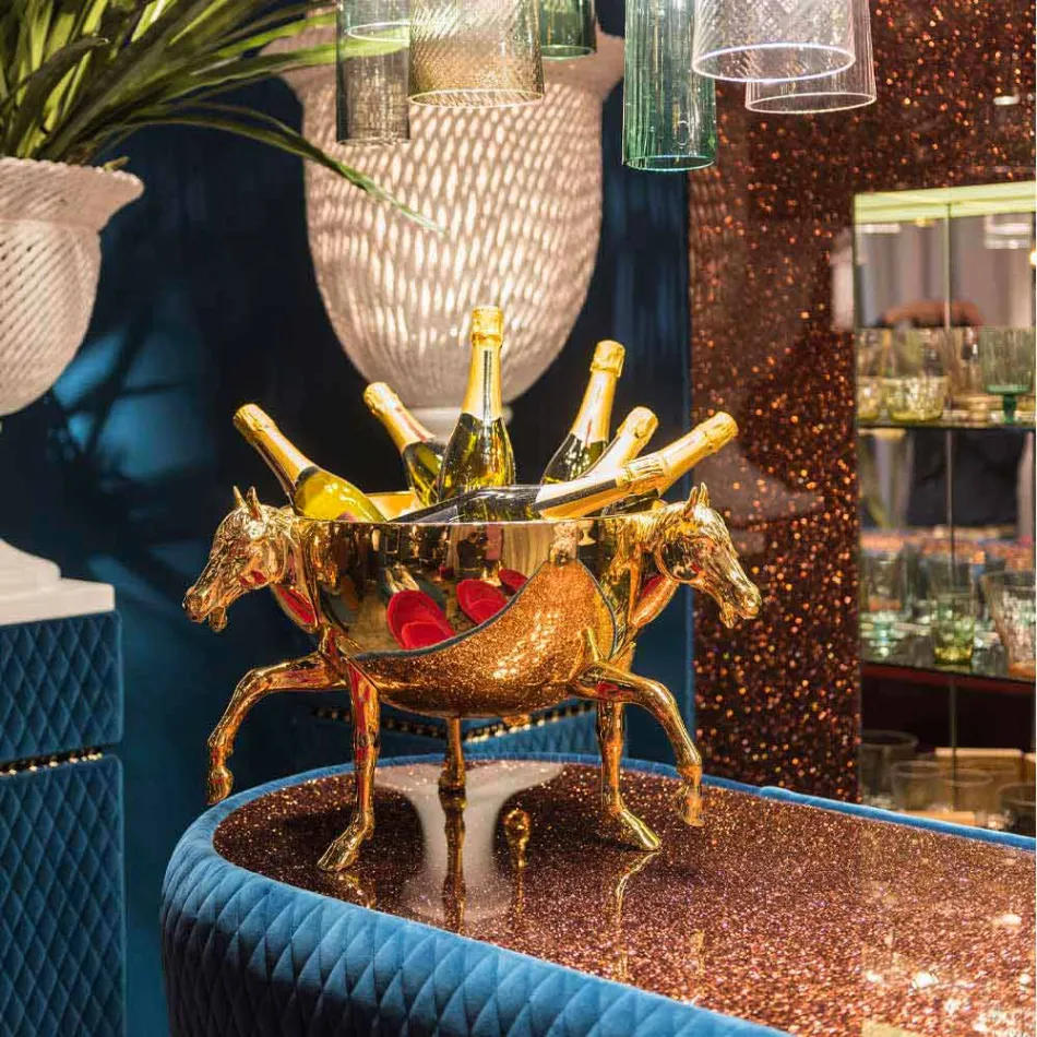 Indoor Ornamental Vase in White Ceramic or 24k Gold Made in Italy - Jacky Viadurini