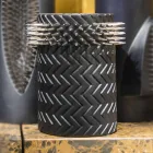 Hand Made Matt Black Ceramic Ornamental Vase - Jungle Viadurini