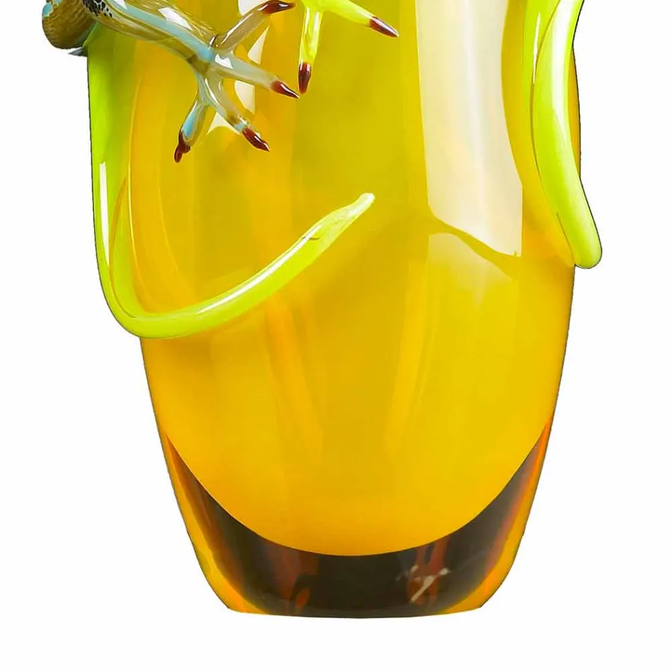 Colored Glass Ornamental Vase Handcrafted in Italy - Geco Viadurini