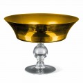 Ornamental Vase in Gold and Transparent Blown Glass Made in Italy - Delfino