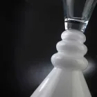 White and Transparent Glass Flower Vase Made in Italy - Aramis Viadurini