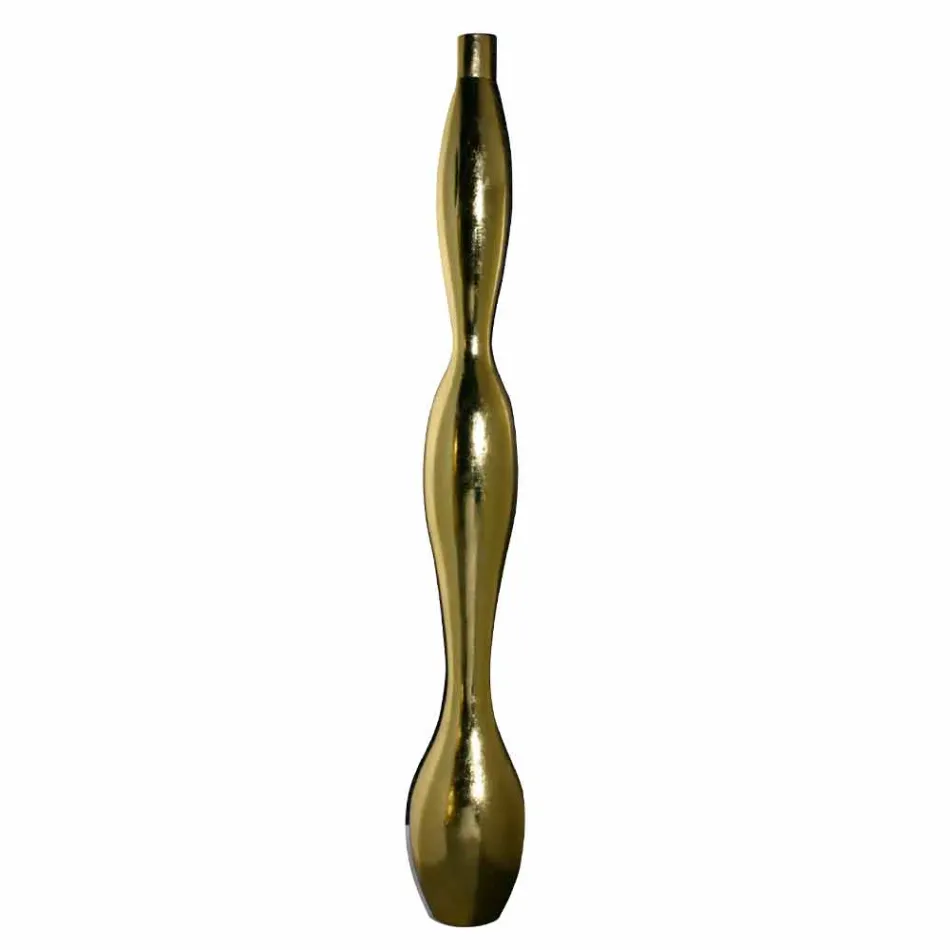 Indoor Vase in Resin Gold or Silver Leaf Finish Made in Italy - Quarto Viadurini
