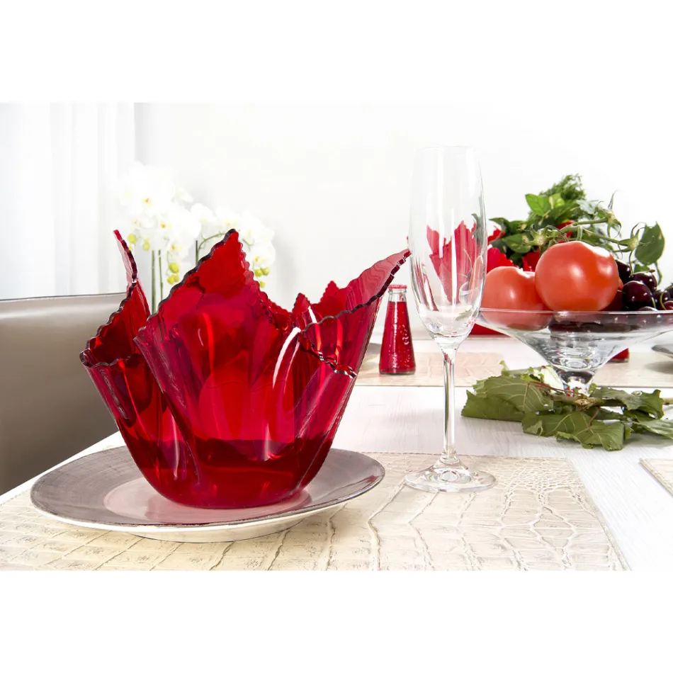 Recyclable Draped Colored Plexiglass Vase 2 Pieces 2 Sizes - Gabria Viadurini