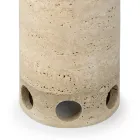 Cylindrical Vase/Candle Holder in Satin Marble Made in Italy - Shoyo Viadurini