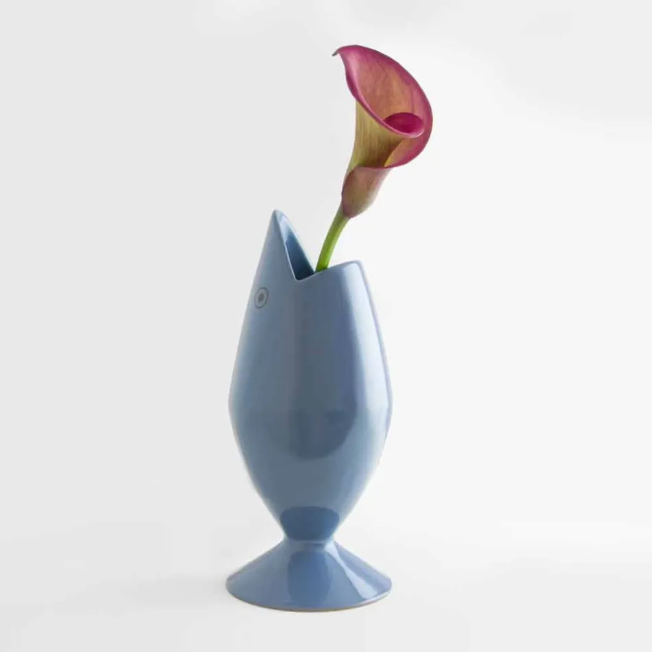 Ceramic Flower Vase Handcrafted in Italy - Tuna Viadurini