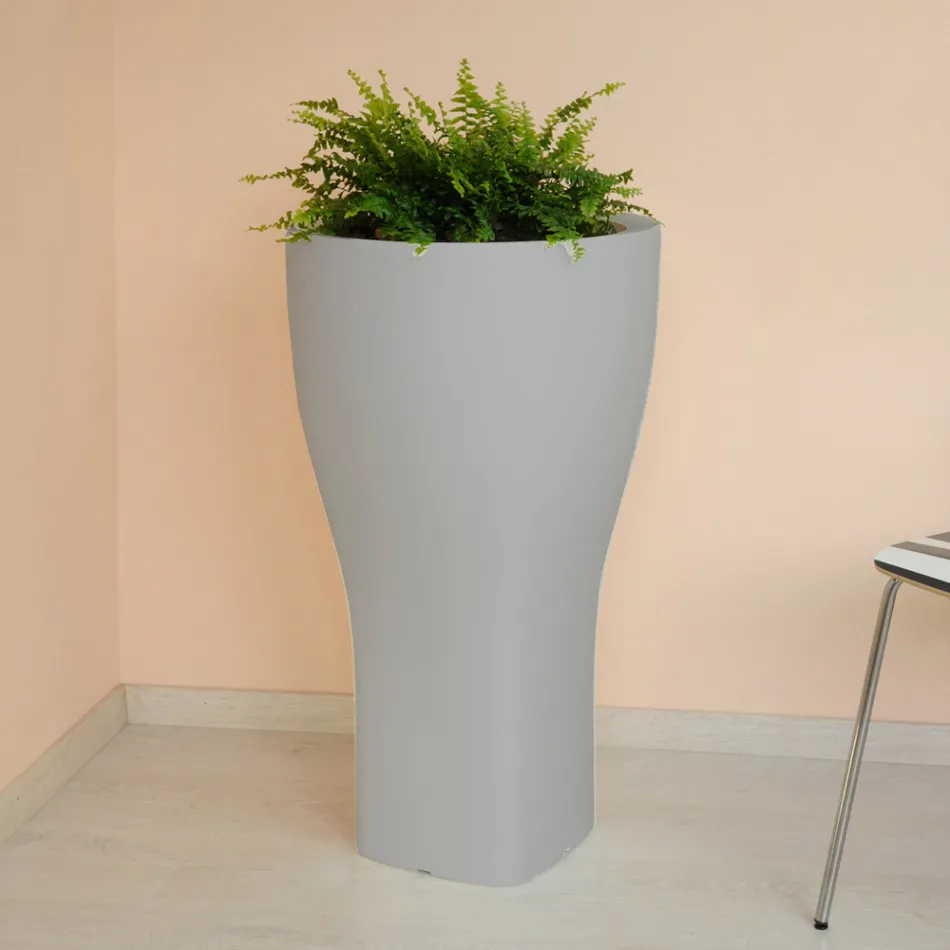 Round Colored Garden Pot in Polyethylene Made in Italy - Tremont Viadurini