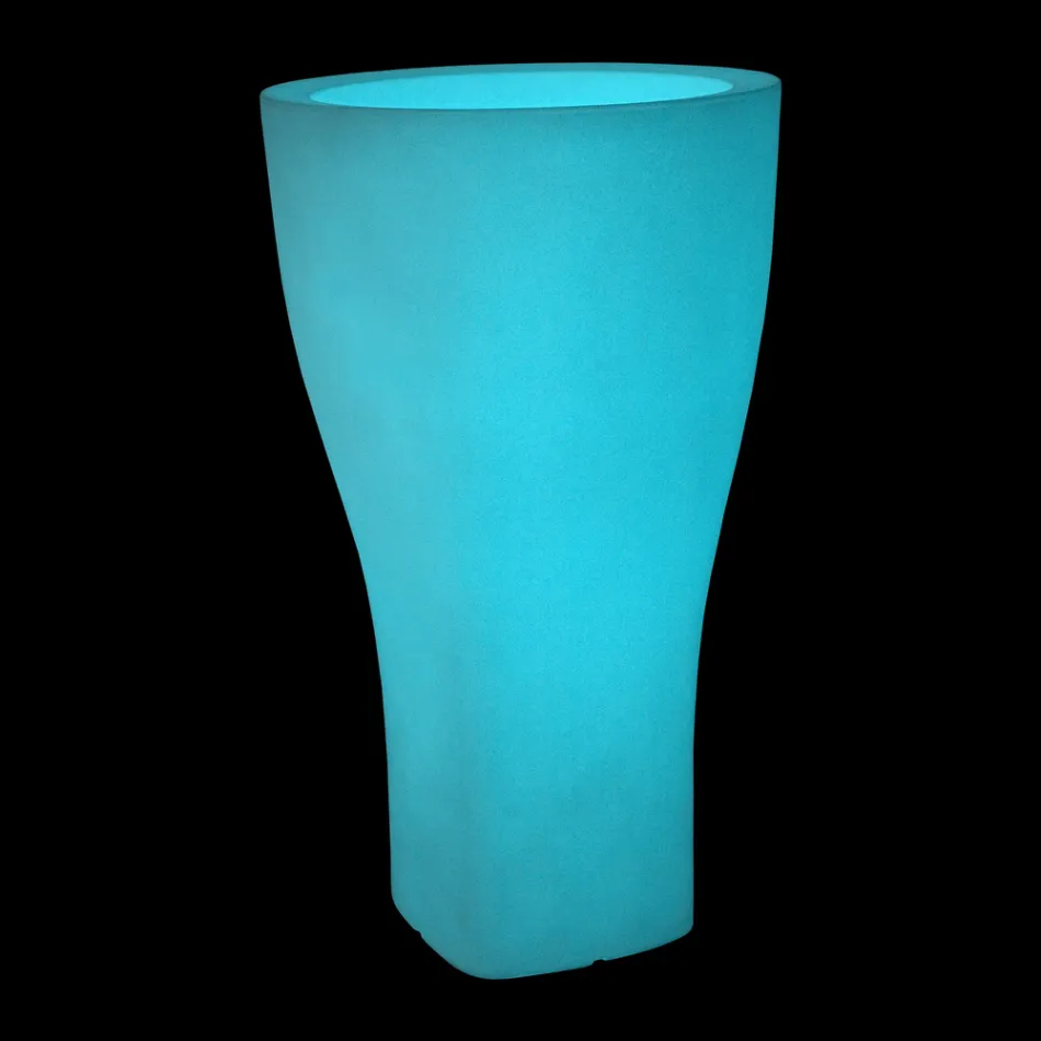 Round Colored Garden Pot in Polyethylene Made in Italy - Tremont Viadurini