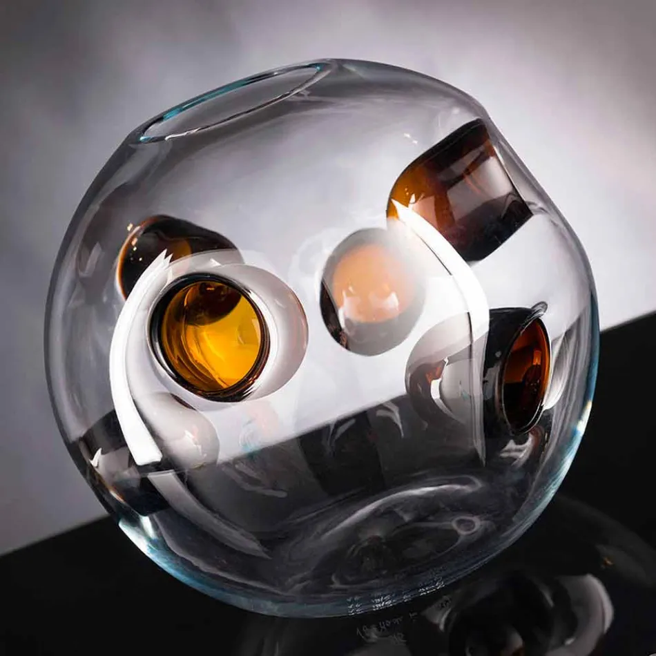 Round Indoor Vase in Blown Murano Glass Made in Italy - Kimo Viadurini