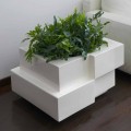 Outdoor/indoor decorative vase on wheels Slide Cubic Yo, made in Italy