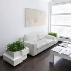 Vase on wheels black, white Slide Cubic Yo irregular modern made in Italy Viadurini