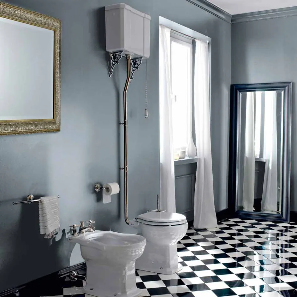 Ceramic Floor Vase with Cassette Made in Italy - Marwa Viadurini