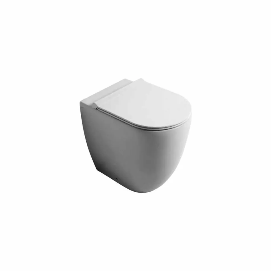 Modern design white ceramic toilet bowl Shine Square H50 Rimless Viadurini