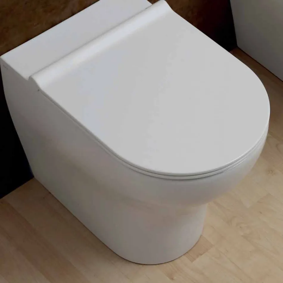 White ceramic toilet bowl Star 54x35cm made in Italy, modern design Viadurini