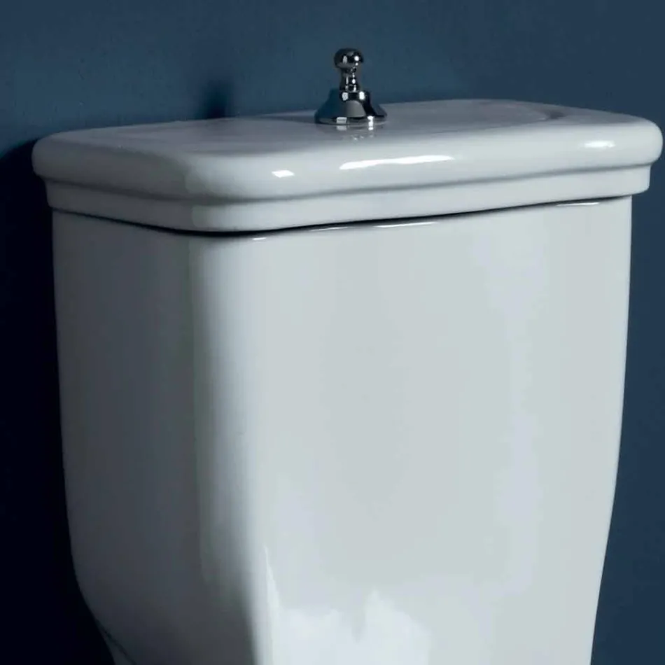 White ceramic monobloc toilet bowl Style 72x36 cm, made in Italy Viadurini