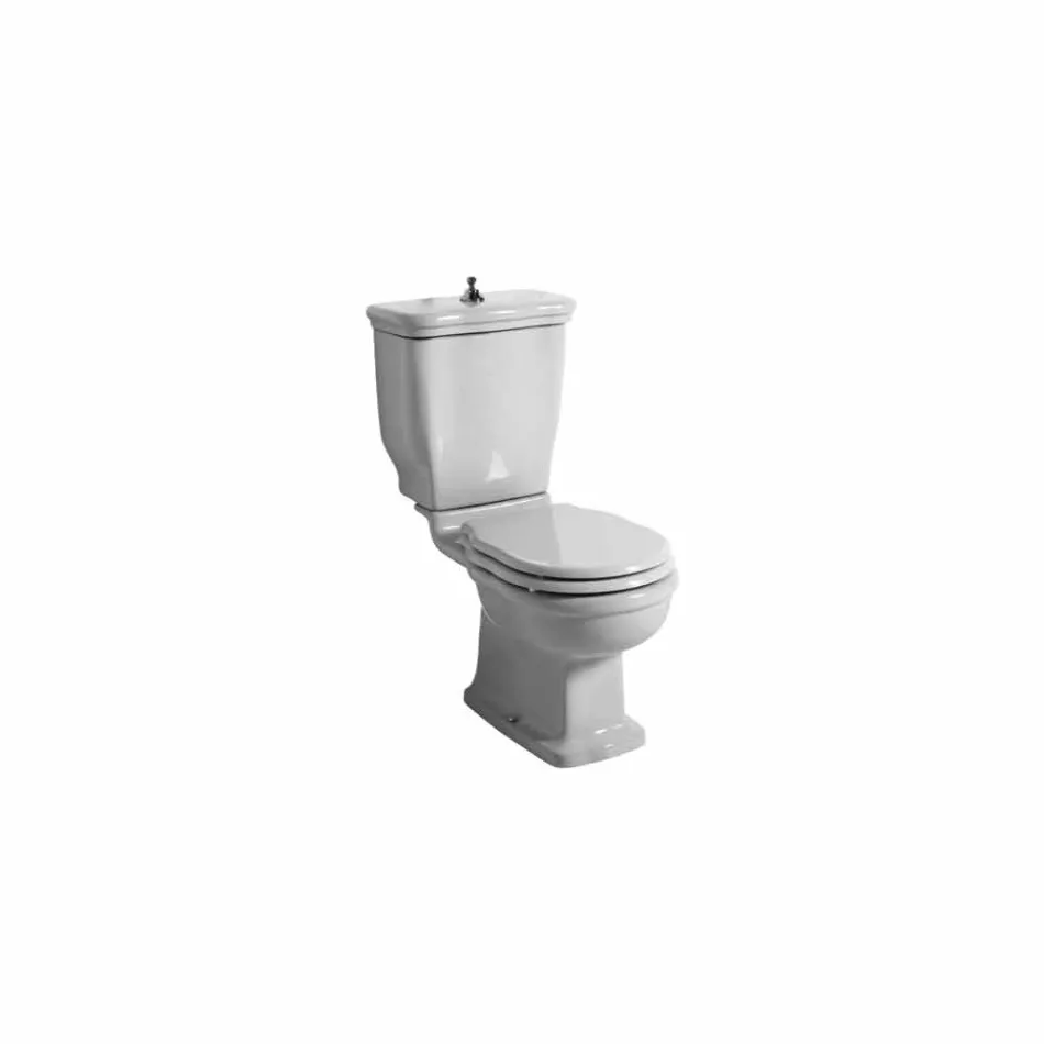 White ceramic monobloc toilet bowl Style 72x36 cm, made in Italy Viadurini