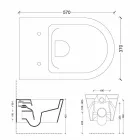 Modern ceramic wall hung toilet bowl Sun Round 57x37 cm, made in Italy Viadurini