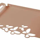 White, Beige or Ivory Iron Design Serving Tray Made in Italy - Leiden Viadurini