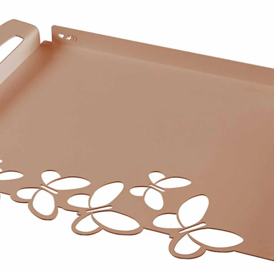 White, Beige or Ivory Iron Design Serving Tray Made in Italy - Leiden Viadurini