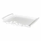 White, Beige or Ivory Iron Design Serving Tray Made in Italy - Leiden Viadurini