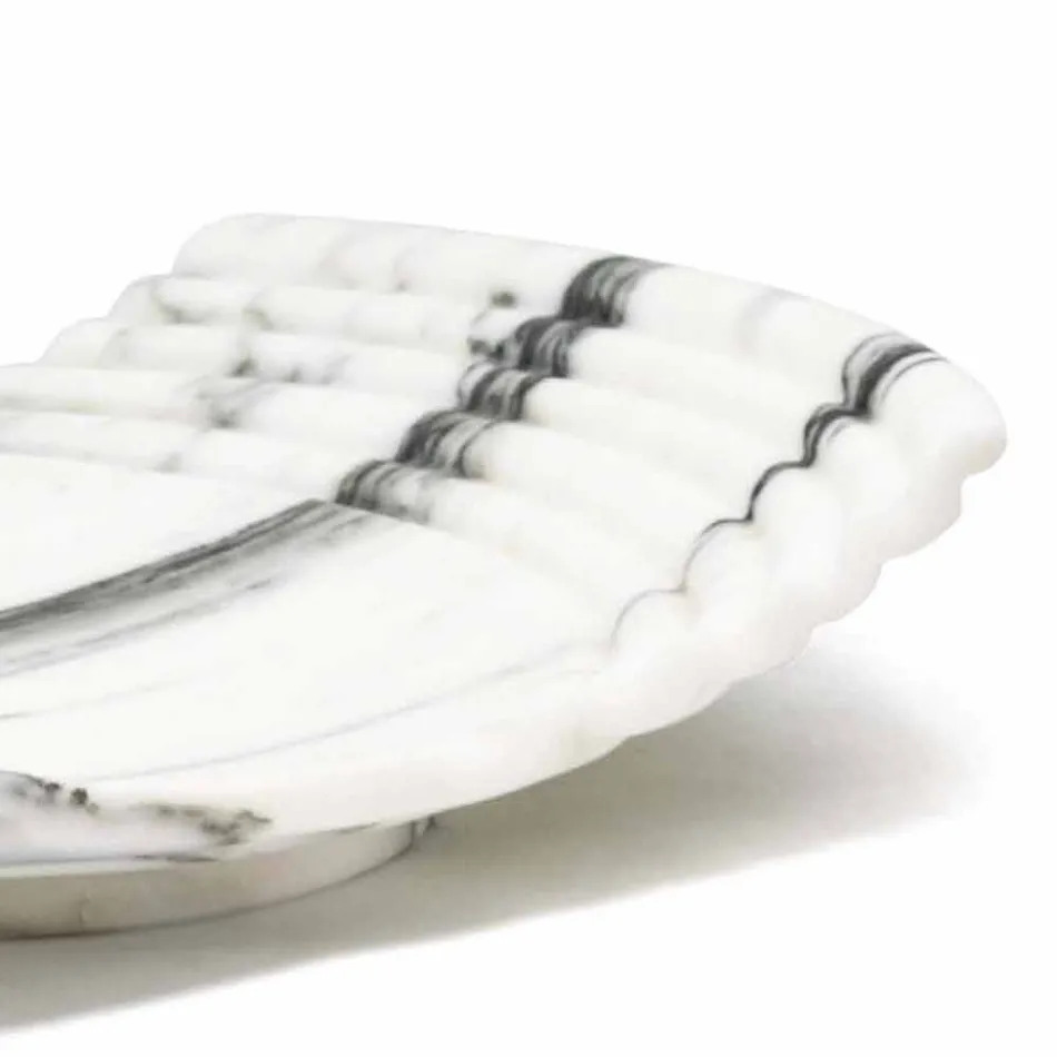 Curved Decorative Tray in Arabescato Marble Made in Italy - Clifton Viadurini
